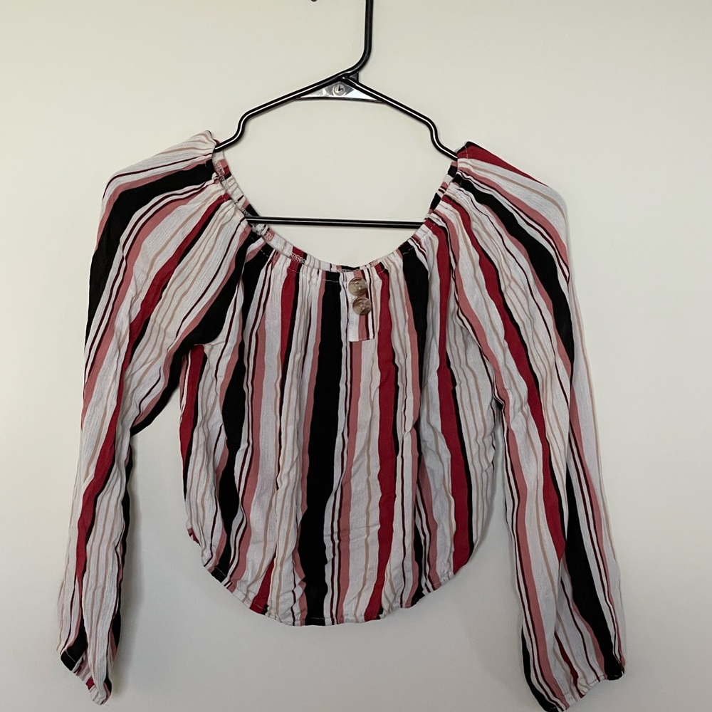 LA Gypsy Striped Long Sleeve Blouse (S)